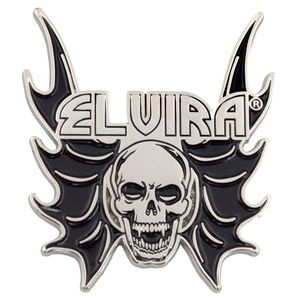 Elvira Tattoo Logo Enamel Pin Kreepsville 666 Skull With Bat Wings Gothic